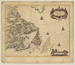 Extrema Americae versus Boream, ubi Terra Nova Nova Francia, adjacentiaq