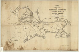 Map shewing the line of the Montreal, Ottawa, and Kingston Trunk Line Railway Company, and through Bytown, Georgian Bay, Goderich and Windsor. By P. Fleming civil engineer April 1851